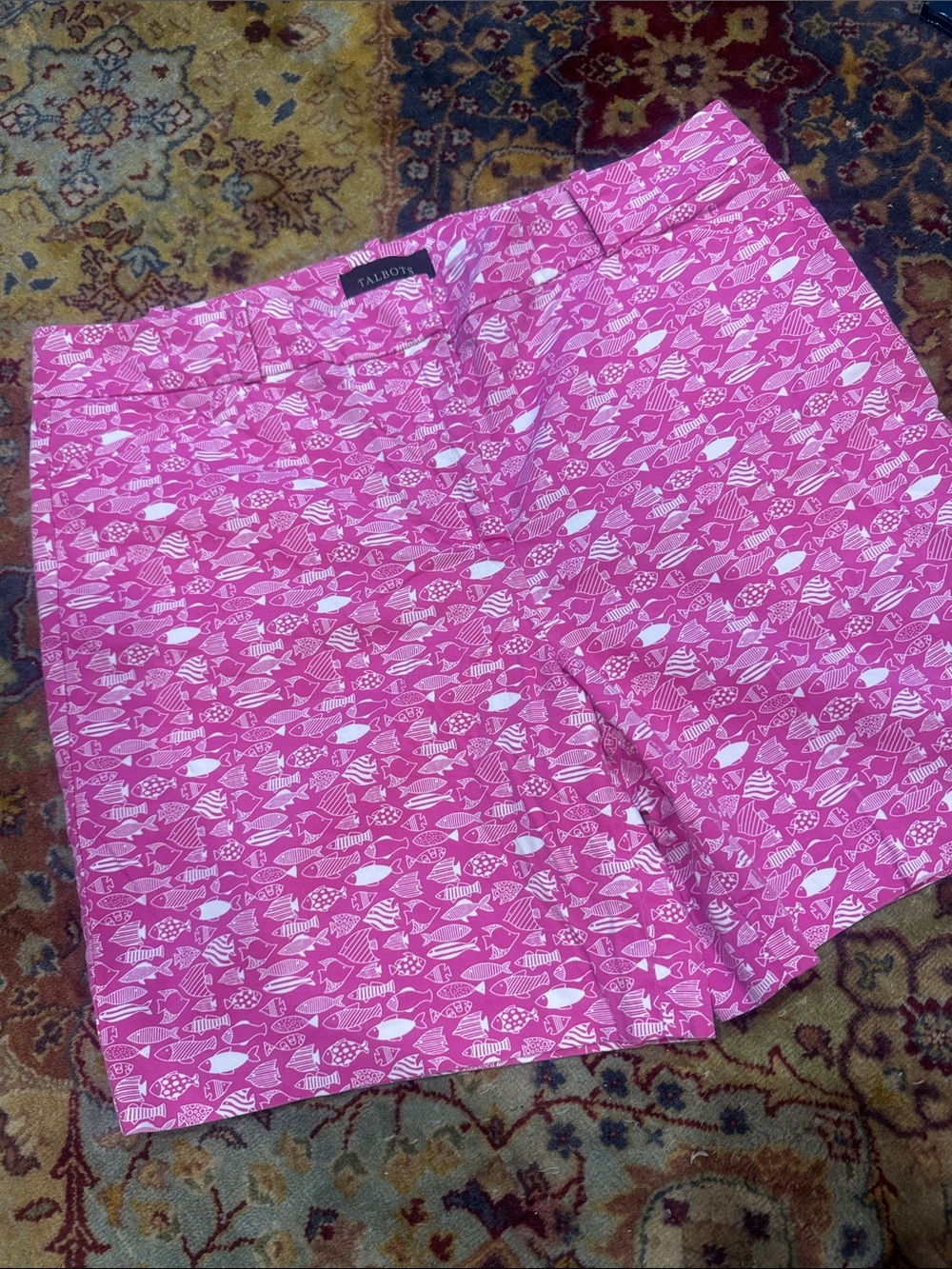 Talbots Pink Fish Printed Women’s Shorts size 12